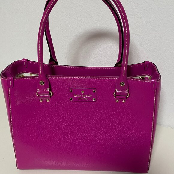 Kate Spade large leather handbag magenta - Picture 1 of 6